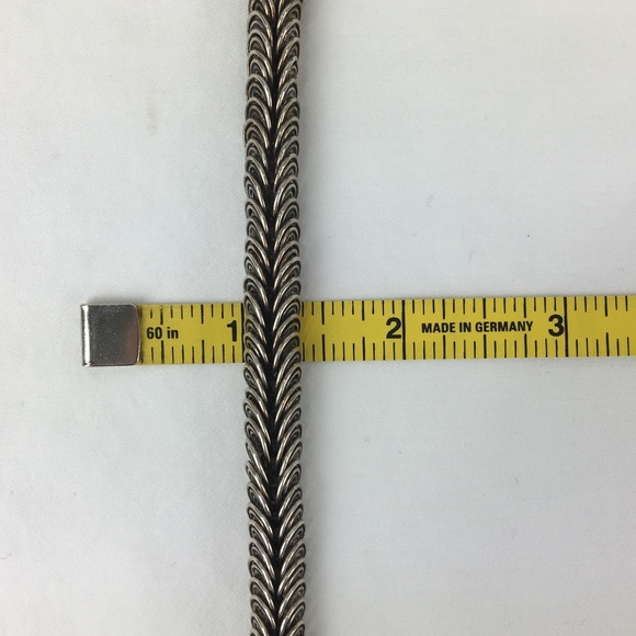 Gorgeous! RARE VINTAGE RAJASTHANI Sterling Screw Clasp 7" - Picture 7 of 8